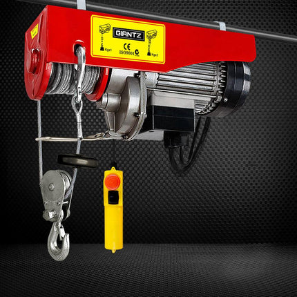 Giantz Electric Hoist Winch 400/800KG Cable 20M Rope Tool Remote Chain Lifting.