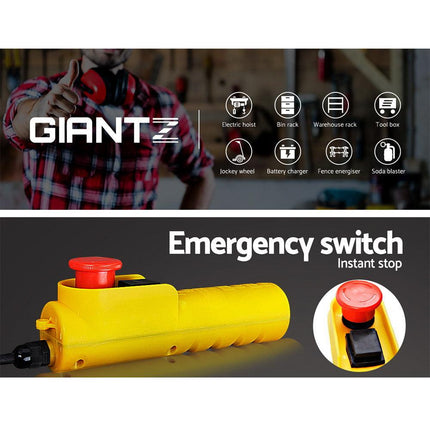 Giantz Electric Hoist Winch 500/1000KG Cable 20M Rope Tool Remote Chain Lifting.