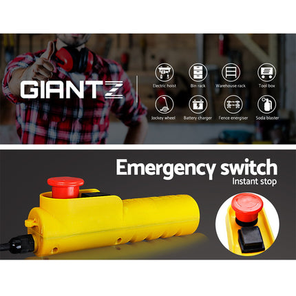 Giantz Electric Hoist Winch 500/1000KG Cable 20M Rope Tool Remote Chain Lifting.