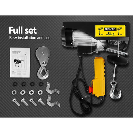 Giantz Electric Hoist Winch 400/800KG Cable 18M Rope Tool Remote Chain Lifting.