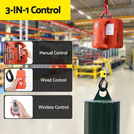 Giantz Electric Hoist Winch 500KG Wired/Wireless Remote Control.