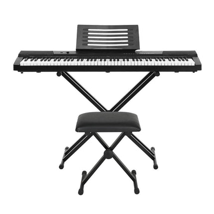 Alpha 88 Keys Electronic Piano Keyboard Digital Electric w/ Stand Stool Pedal.