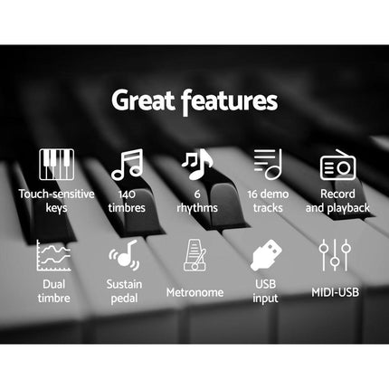 Alpha 88 Keys Electronic Piano Keyboard Digital Electric w/ Stand Stool Pedal.
