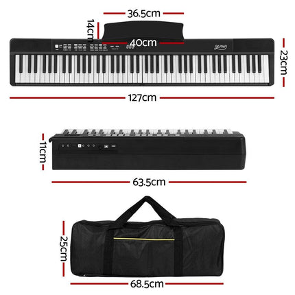 Alpha 88 Keys Foldable Electronic Piano Keyboard Digital Electric w/ Carry Bag.