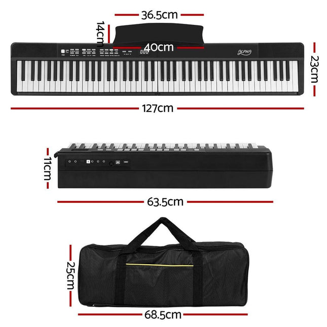 Alpha 88 Keys Foldable Electronic Piano Keyboard Digital Electric w/ Carry Bag.