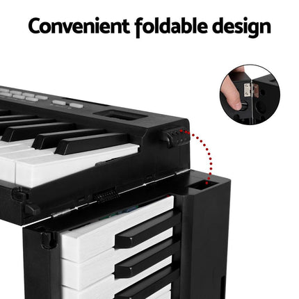 Alpha 88 Keys Foldable Electronic Piano Keyboard Digital Electric w/ Carry Bag.