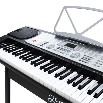 Alpha 61 Keys Electronic Piano Keyboard Digital Electric w/ Stand Beginner Silver.