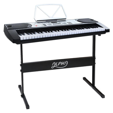 Alpha 61 Keys Electronic Piano Keyboard Digital Electric w/ Stand Beginner Silver.