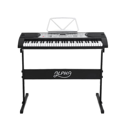 Alpha 61 Keys Electronic Piano Keyboard Digital Electric w/ Stand Stool Silver.