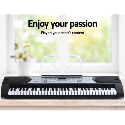 Alpha 61 Keys Electronic Piano Keyboard Digital Electric w/ Stand Stool Silver.