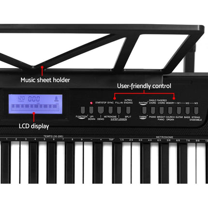 Alpha 61 Keys Electronic Piano Keyboard Digital Electric w/ Stand Stool Touch.