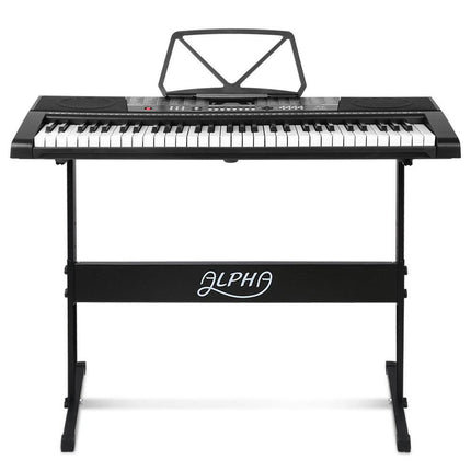Alpha 61 Keys Electronic Piano Keyboard Digital Electric w/ Stand Sound Speaker.