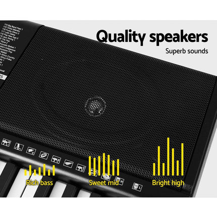 Alpha 61 Keys Electronic Piano Keyboard Digital Electric w/ Stand Sound Speaker.