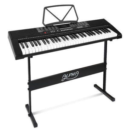 Alpha 61 Keys Electronic Piano Keyboard Digital Electric w/ Stand Sound Speaker.