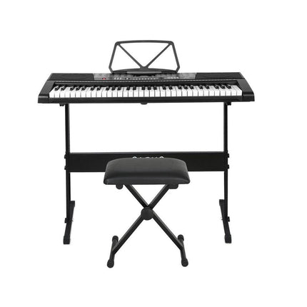 Alpha 61 Keys Electronic Piano Keyboard Digital Electric w/ Stand Stool Speaker.