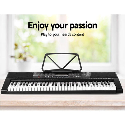 Alpha 61 Keys Electronic Piano Keyboard Digital Electric w/ Stand Stool Speaker.