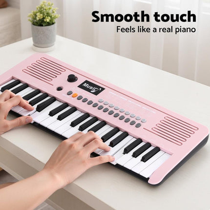 Alpha 37-Key Digital Piano Keyboard for Kids Beginners Electronic Keyboard Piano Gift Pink.
