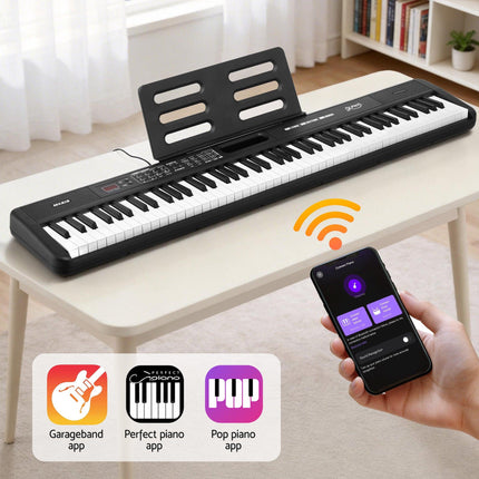Alpha Piano Keyboard 88 Keys Electric Electronic Keyboard Piano Gift Black.