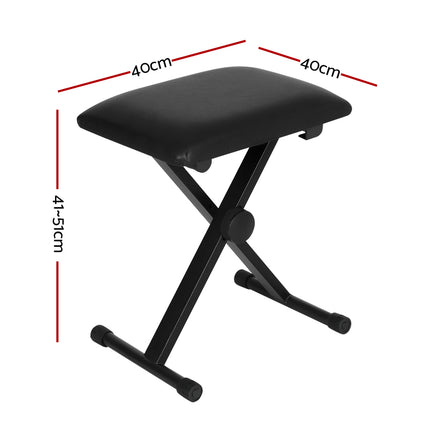 Alpha Piano Stool Adjustable Height Keyboard Seat Portable Bench Chair Black.
