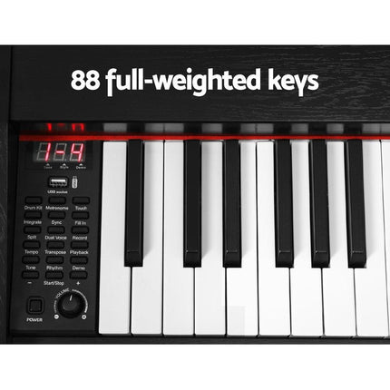 Alpha 88 Keys Electronic Piano Keyboard Digital Electric w/ Stand Stool Weighted.