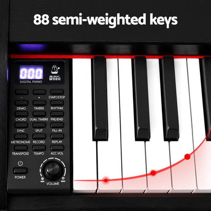 Alpha 88 Keys Digital Piano Keyboard Electronic w/ Stand.