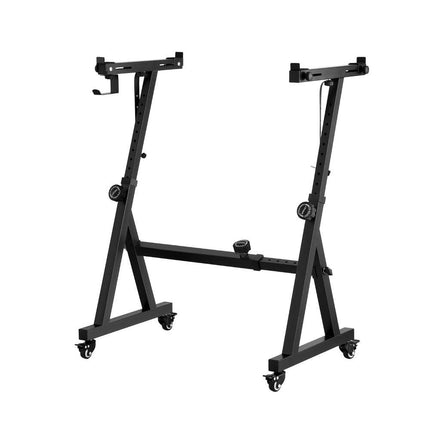 Alpha Heavy Duty Adjustable Piano Stand with Lockable Wheels Z-Stand Black.