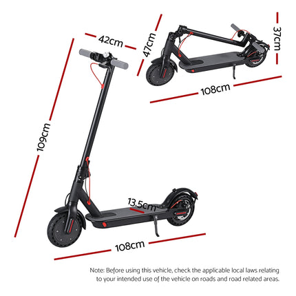 Electric Scooter 500W 25KM/H Folding Portable Riding For Adults Commuter Black.