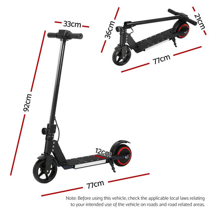 Electric Scooter 130W 16KM/H LED Light Folding Portable Riding Commuter Black.