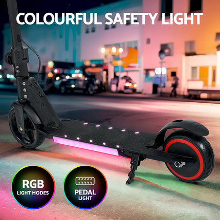 Electric Scooter 130W 16KM/H LED Light Folding Portable Riding Commuter Black.