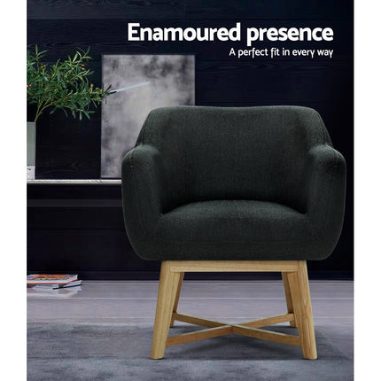Artiss Armchair Tub Chair Charcoal Aston.