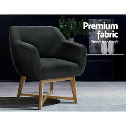 Artiss Armchair Tub Chair Charcoal Aston.