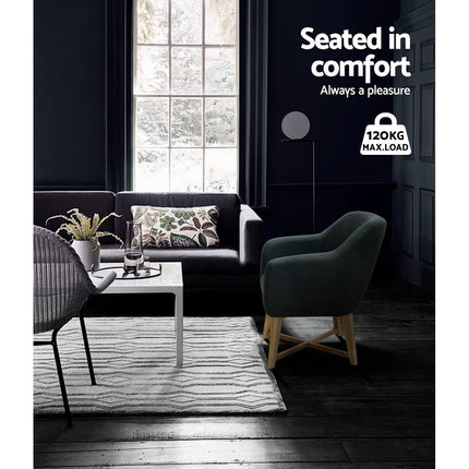 Artiss Armchair Tub Chair Charcoal Aston.