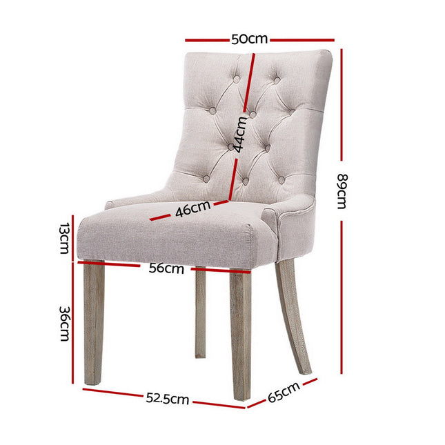 Artiss Dining Chairs Set of 4 Linen French Provincial Beige.