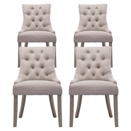 Artiss Dining Chairs Set of 4 Linen French Provincial Beige.