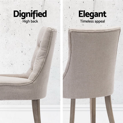Artiss Dining Chairs Set of 4 Linen French Provincial Beige.