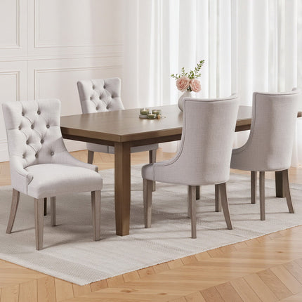Artiss Dining Chairs Set of 4 Linen French Provincial Beige.