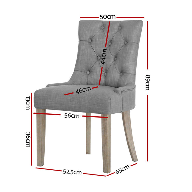 Artiss Dining Chairs Set of 4 Linen French Provincial Grey.