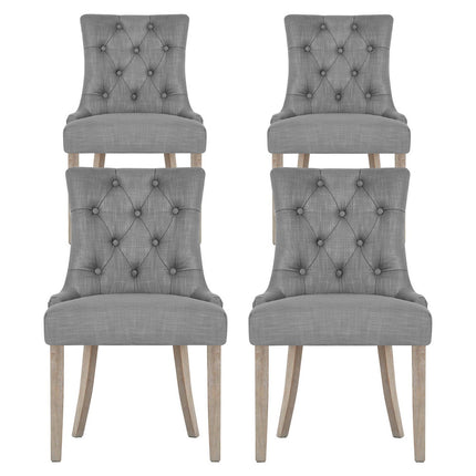Artiss Dining Chairs Set of 4 Linen French Provincial Grey.