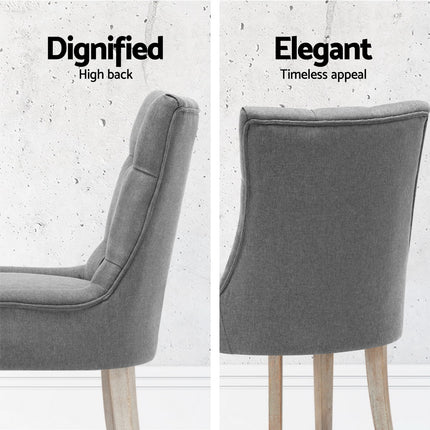 Artiss Dining Chairs Set of 4 Linen French Provincial Grey.