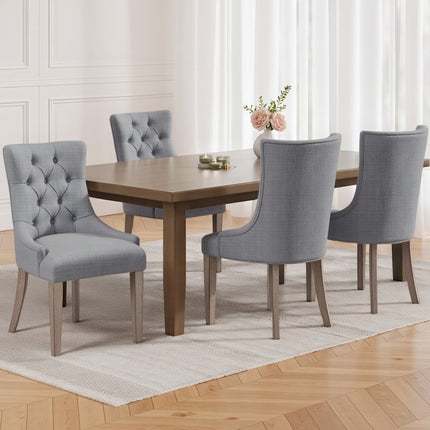 Artiss Dining Chairs Set of 4 Linen French Provincial Grey.