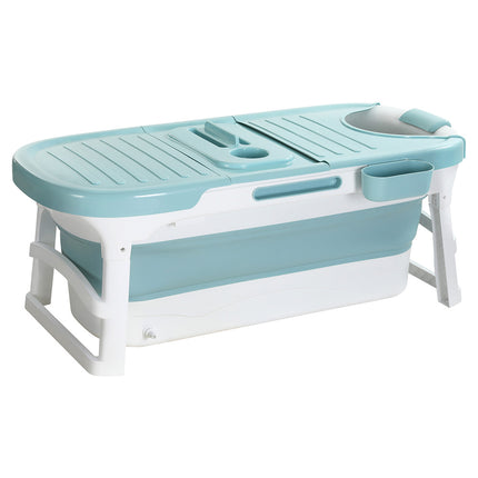 Weisshorn Foldable Bathtub Portable Folding Water Spa with Cover Plate 136x62cm.