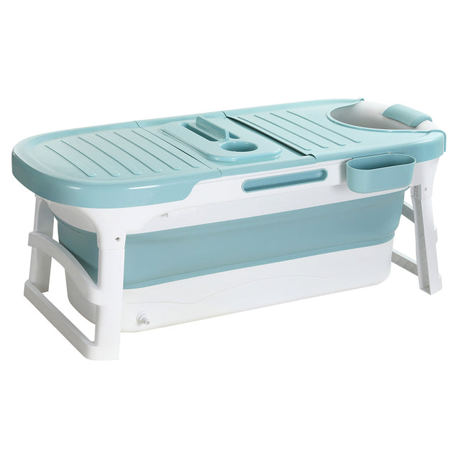 Weisshorn Foldable Bathtub Portable Folding Water Spa with Cover Plate 136x62cm.
