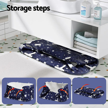 Weisshorn Foldable Bathtub PVC SPA Bucket Inflatable Cushion 114x62cm Star Navy.