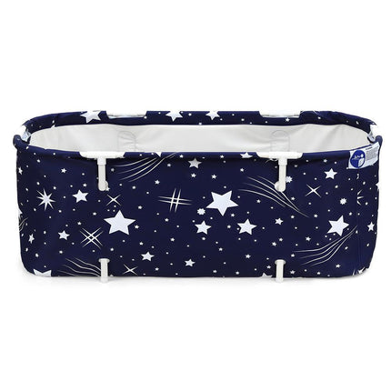 Weisshorn Foldable Bathtub PVC SPA Bucket Inflatable Cushion 134x65cm Star Navy.