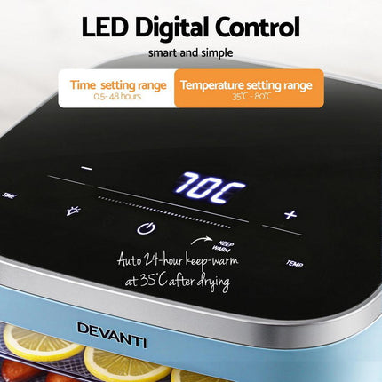 Devanti 5 Trays Food Dehydrator Mini Fruit Dryer 500W.
