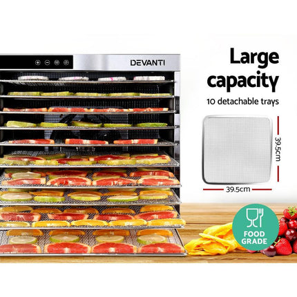 Devanti 10 Trays Food Dehydrator Stainless Steel Tray.