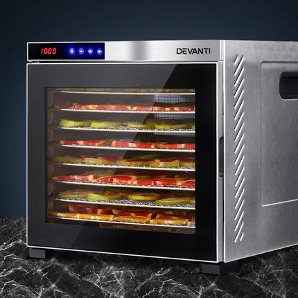 Devanti 10 Trays Food Dehydrator Stainless Steel Tray.