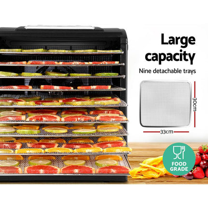 Devanti 9 Trays Food Dehydrator Stainless Steel Tray.