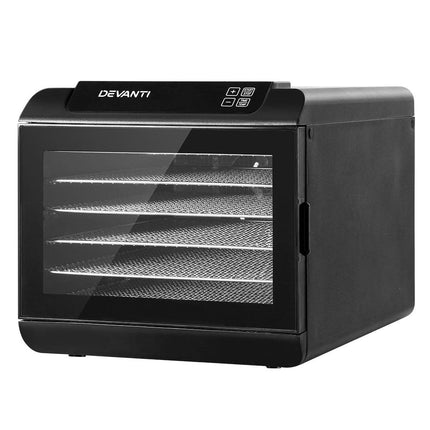 Devanti 6 Trays Food Dehydrator Stainless Steel Tray.