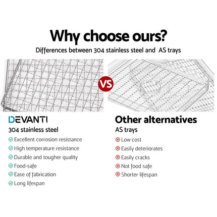 Devanti 6 Trays Food Dehydrator Stainless Steel Tray.